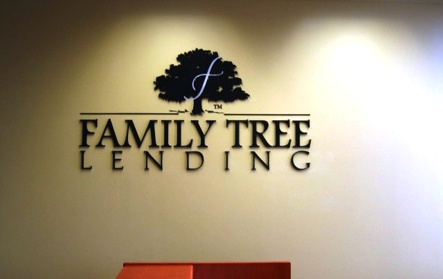 Family Tree Lending Lobby Sign Anaheim CA