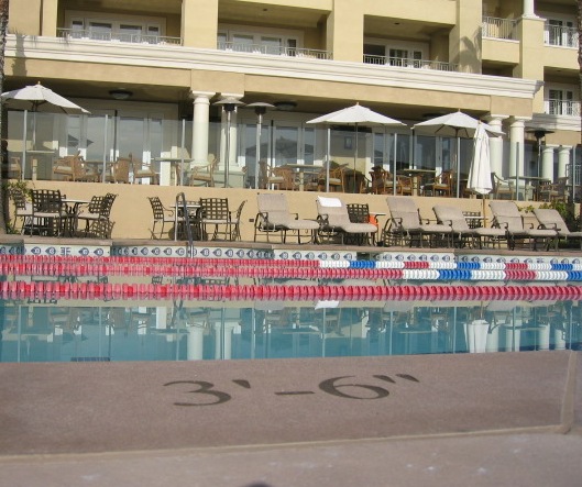 Balboa Bay Club Newport Beach CA Pool Depth Marker