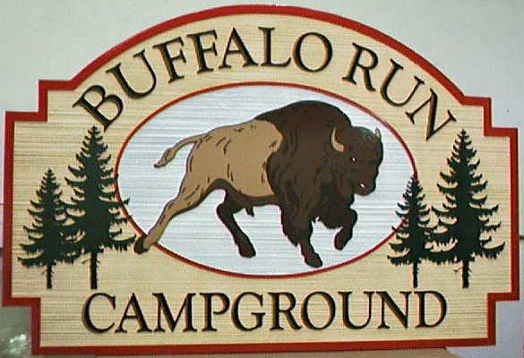 Buffalo Run Campground Island Park Idaho Sandblasted Wood Sign