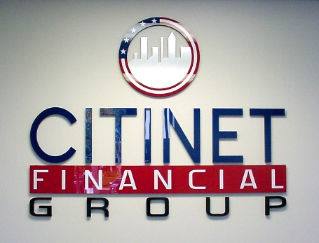 Citinet Financial Group Lobby Sign in Irvine California