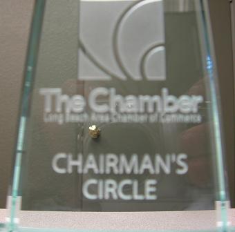 Long Beach Chamber of Commerce Etched Glass Award
