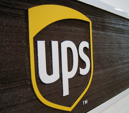 Sandblasted Wood Sign UPS