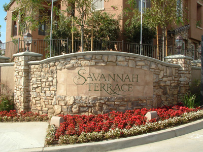 Sandblated Entry Monument Savannah Terrace Poway CA