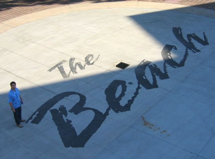 Decorative Sandblasting of The Beach Logo in Long Beach CA