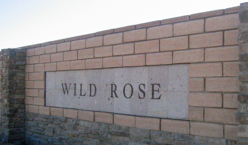Wild Rose Sandblasted Entry Monument for KB Home